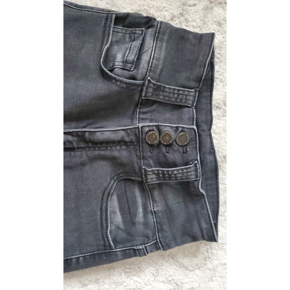 KanCan Signature High Rise Skinny Jeans Faded Black Triple Button Size 24 - Picture 4 of 4
